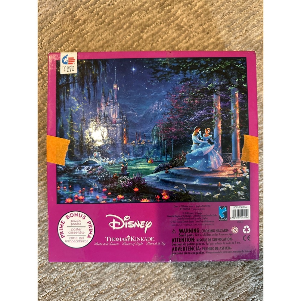 Disney Thomas Kinkade Cinderella Dancing Starlight 750pc Puzzle Ceaco 2903-22